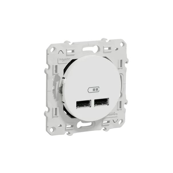 Schneider Odace - Prise Double USB - Réf : S520407