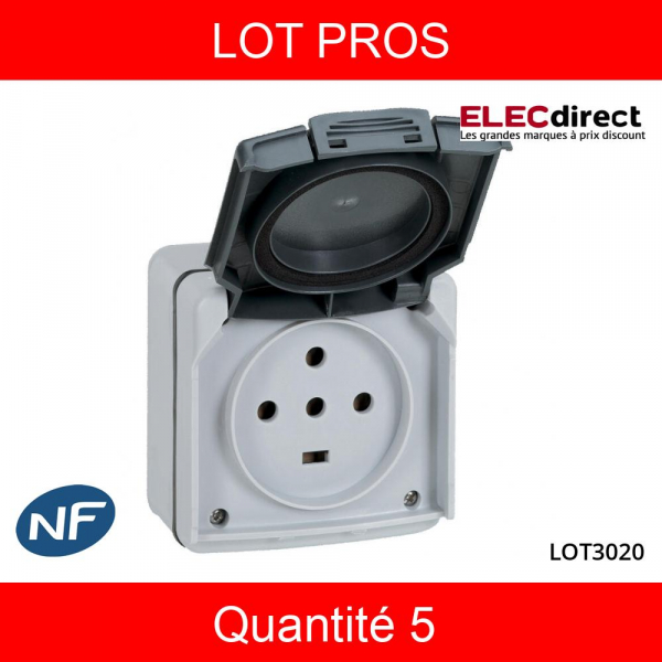 LEGRAND - LOT PROS - Plexo - Prise de courant 3P+N+T 20A - saillie - IP55/IK08 - 091657X5