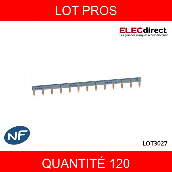 LEGRAND - LOT PROS - Peigne d'alimentation 13 Modules Universel PH ou N - 404926X120