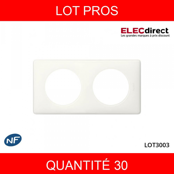 LEGRAND - LOT PROS - Legrand Céliane - Plaque de finition 2 poste Yesterday - Blanc - REF : 066632X30