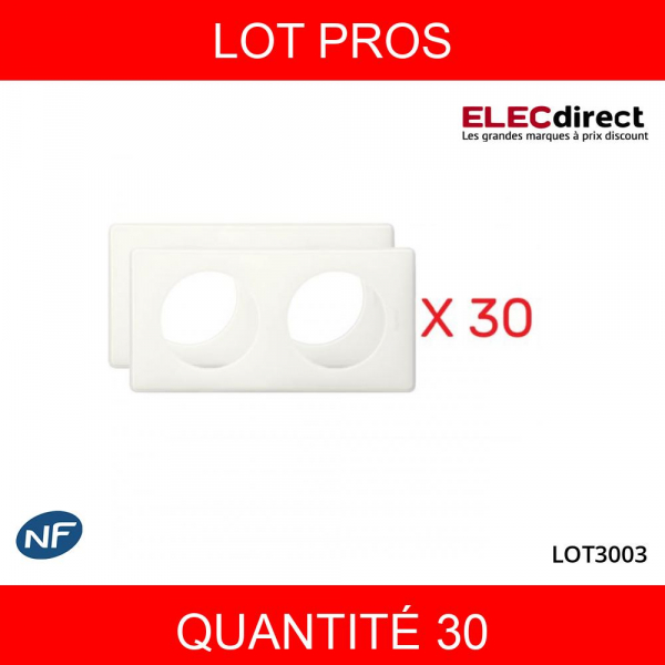 LEGRAND - LOT PROS - Legrand Céliane - Plaque de finition 2 poste Yesterday - Blanc - REF : 066632X30