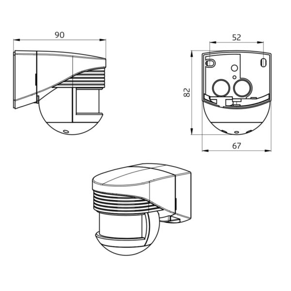 B.E.G - Détecteur de mouvement avec zone de détection 200° - Mural - Blanc - Réf : 91102