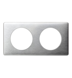 Legrand - Céliane -  Plaque 2 postes - finition Aluminium - Entraxe 71mm - Réf : 068922