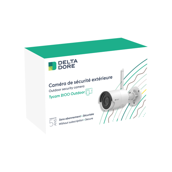 Delta Dore - Caméra IP extérieure connectée - Angle 130° - Vision nocturne 30m - 1080p - IP67 - Réf : Tycam 2100 outdoor