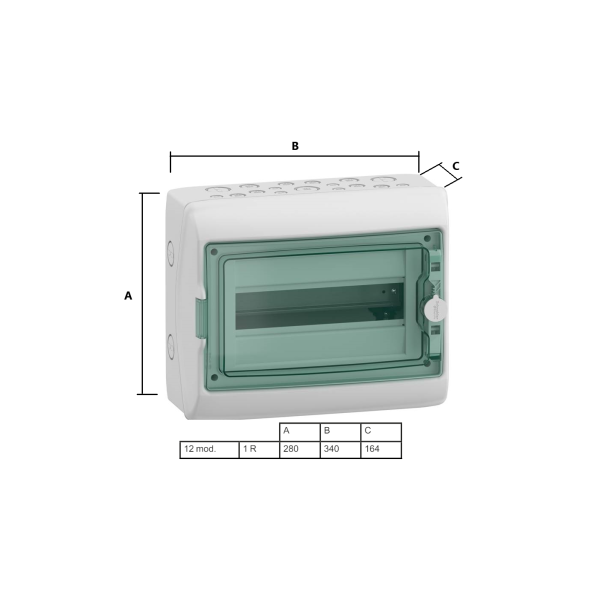 Coffret Mureva 1 rangée 12M Réf. : 13962M