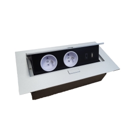 GTV Lighting - Multiprise encastrable rectangulaire - 2 x 2P+T + 1 x USB Type-A et C- Réf : AE-PBU2GU-53N