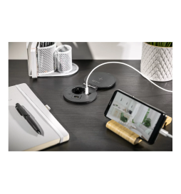 GTV Lighting - Bloc prise encastrable - chargeur induction 5W - 1 prise, 2 USB, RJ45 et HDMI - Noir - Réf.: AE-BPW1FACP-20