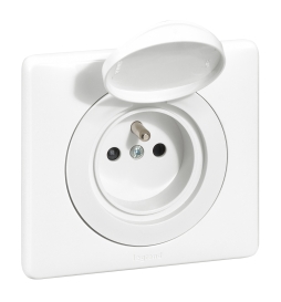 Legrand - Prise de courant 2P+T Céliane complète Étanche - IP44 - Blanc - Réf : LOT3071