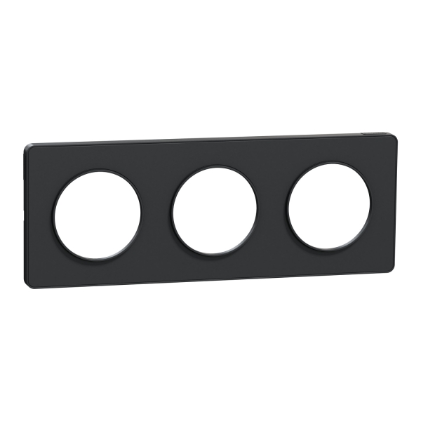 Schneider - Odace - Touch - Plaque 3 postes - entraxe 71 mm - Anthracite - Réf : S540806