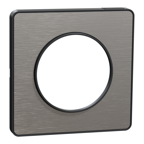 Schneider - Odace - Touch - Plaque 1 poste - ALU brossé avec liseré anthracite - Réf : S540802J