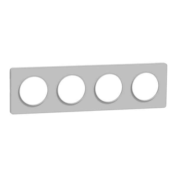 Schneider Odace - Plaque 4 postes entraxe 71 mm - Hor/vert - ALU Touch - Réf.: S530808