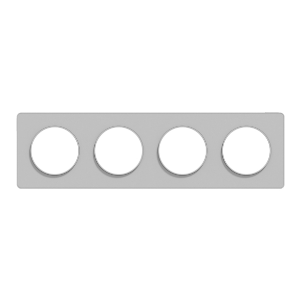 Schneider Odace - Plaque 4 postes entraxe 71 mm - Hor/vert - ALU Touch - Réf.: S530808