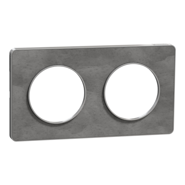 Schneider - Odace - Touch - Plaque 2 postes - entraxe 71 mm - ALU finition ardoise - Réf : S530804V