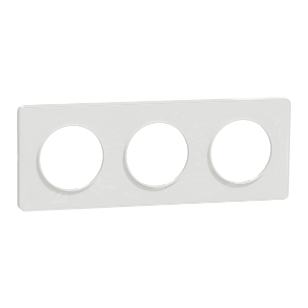 Schneider - Odace - Touch - Plaque 3 postes - entraxe 71 mm - Blanc - Réf : S520806