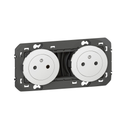 Legrand - Double prise de courant 2P+T Surface 16A précâblées Dooxie - finition Blanc - Réf : 600332