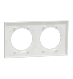 Schneider - Odace - Styl - Plaque 2 postes - entraxe 71 mm - Blanc - Réf : S520704