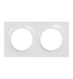 Schneider - Odace - Styl - Plaque 2 postes - entraxe 71 mm - Blanc - Réf : S520704