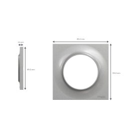 Schneider - Odace - Styl - Plaque 1 poste - Aluminium - Réf : S520702E