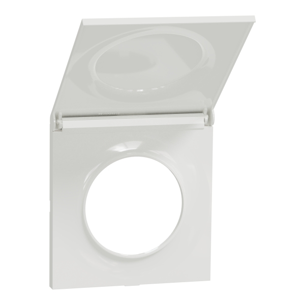 Schneider - Odace - Styl Pratic - Plaque 1 poste - Cache intégré - Blanc - Réf : S520752