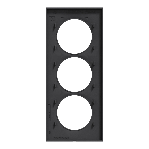 Schneider - Odace - Styl - Plaque 3 postes - entraxe 57 mm - Anthracite - Réf : S540716