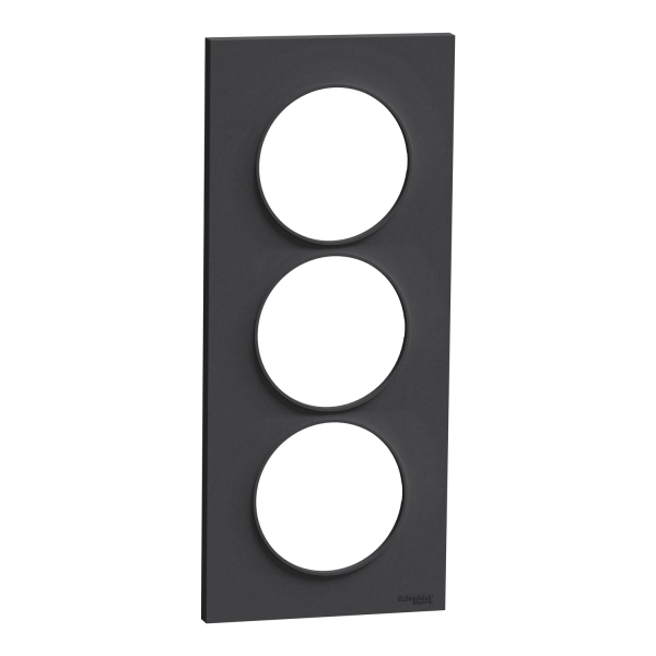 Schneider - Odace - Styl - Plaque 3 postes - entraxe 57 mm - Anthracite - Réf : S540716