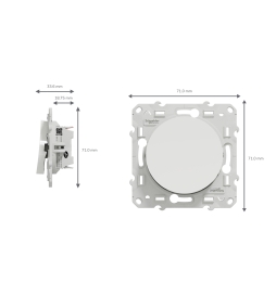 Schneider - Odace - Interrupteur va et vient - Blanc - 10A - 250V - Bornes auto - Réf : S520204
