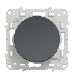 Schneider - Odace - Interrupteur va et vient - Anthracite - 10A - 250V - Bornes auto - Réf : S540204