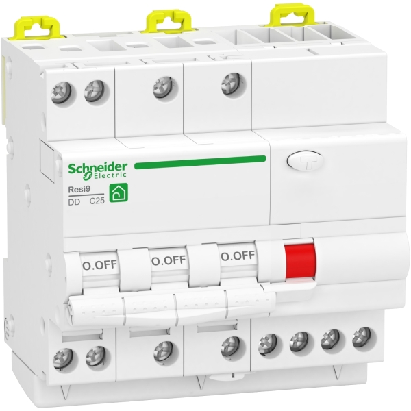 Schneider - Resi9 XP - disjoncteur différentiel - 3P+N - 25A - 30mA - courbe C - type Asi - Réf : R9PDCS25