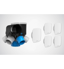 Atlantic - Kit VMC Autocosy iH - Simple flux intelligente 6 sanitaires + 5 bouches fixes Line plates - 230m³/h - Réf : 412289