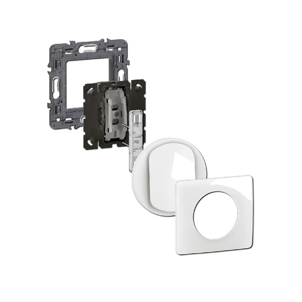 Legrand - Céliane 2024 - Poussoir avec voyant lumineux complet 1 poste - Réf : 080251 + CM0031 + CM0220 + CB1001 + CP0001