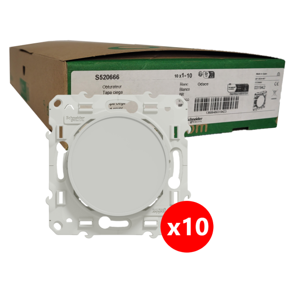 Schneider Odace - Obturateur blanc à vis - Réf : S520666x10
