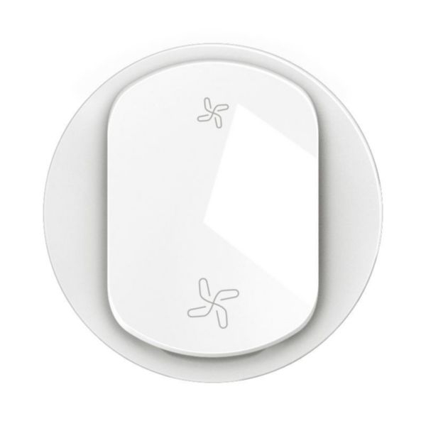 Legrand - Céliane 2024 - Enjoliveur pour interrupteur ou poussoir VMC - 2 vitesses - Blanc -  Réf : CB6001
