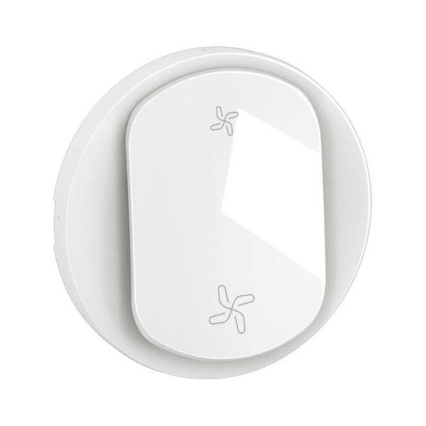 Legrand - Céliane 2024 - Enjoliveur pour interrupteur ou poussoir VMC - 2 vitesses - Blanc -  Réf : CB6001