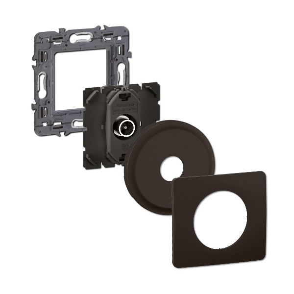 Legrand - Céliane 2024 - Prise TV simple mâle complet 1 poste - Noir - Réf : CZ0382 + CP0101