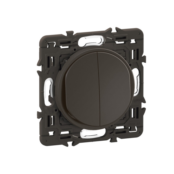 Legrand - Céliane 2024 - Double poussoir complet - Noir - SANS PLAQUE - 1 poste - Réf : CZ2031