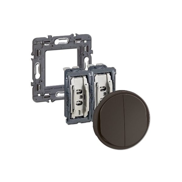 Legrand - Céliane 2024 - Double poussoir complet - Noir - SANS PLAQUE - 1 poste - Réf : CZ2031