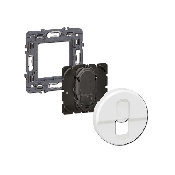 Legrand - Céliane 2024 - Prise RJ45 simple Cat.6A FTP complète blanche - SANS PLAQUE - 1 poste - Réf : 080251 + CB0346 + CM0346