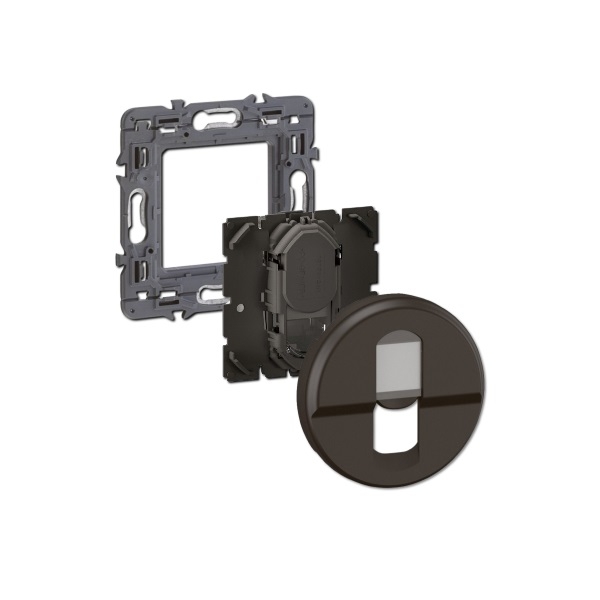 Legrand - Céliane 2024 - Prise RJ45 simple Cat.6 FTP complète noire - SANS PLAQUE - 1 poste - Réf : CZ0345