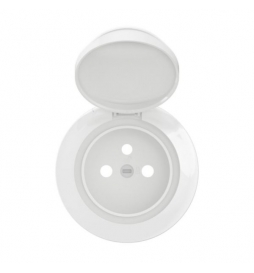 Legrand - Céliane 2024 - Enjoliveur PC 2P+T à volet - Blanc - IP44 - Réf : CB8111