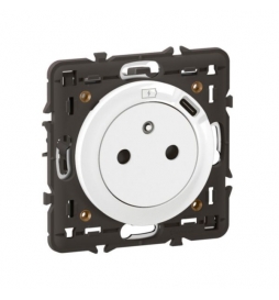 Legrand - Céliane 2024 - Prise surface avec prise USB type C - Blanc - Avec support et enjoliveur - Réf : CB0140