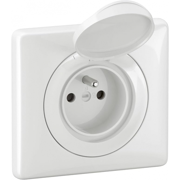 Legrand - Céliane 2024 - Prise de courant étanche complet - Blanc - IP44 - Réf : CG8111