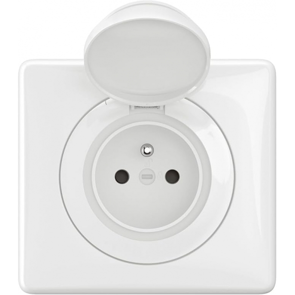 Legrand - Céliane 2024 - Prise de courant étanche complet - Blanc - IP44 - Réf : CG8111