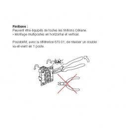 Legrand - Céliane 2024 - Double va et vient étanche complet - Blanc - IP44 - Réf : 080251 + 2 x CM0001 + CB4001 + CP2701