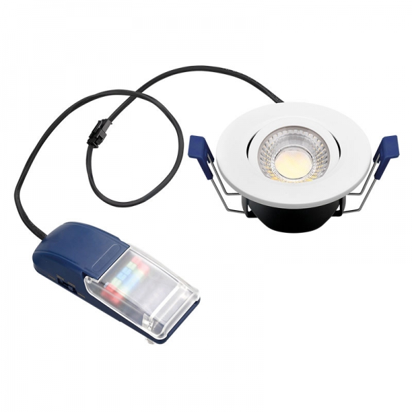 Electra - Spot LED Ø68 Dimmable blanc - orientable - 6W - IP65 - 4CCT - BBC - Angle 60° - 2700/3000/4000/5000°K - Réf : 302687