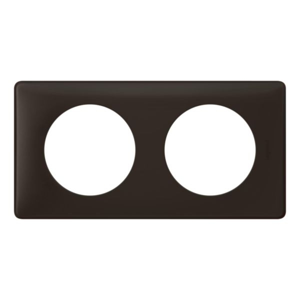 Celiane - Plaque Poudré 2 postes - finition Basalte - Réf : 066742