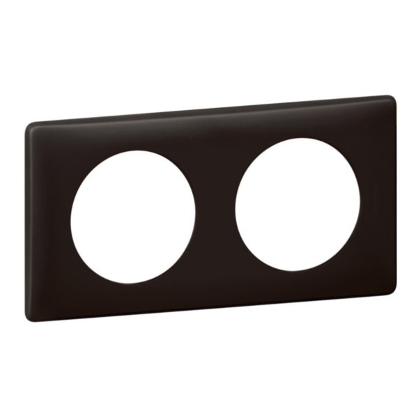 Celiane - Plaque Poudré 2 postes - finition Basalte - Réf : 066742