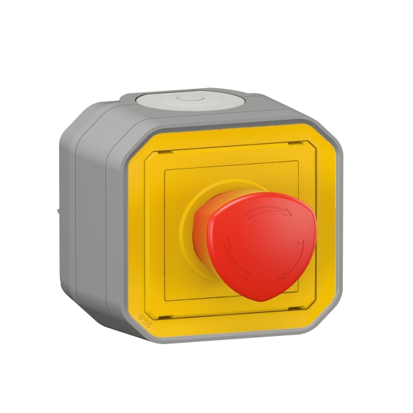 Legrand - Plexo - Coup de poing d'urgence - poussoir - Saillie - déverrouillage 1/4 tour - IP55/IK08 - Réf : 069549L+069651L