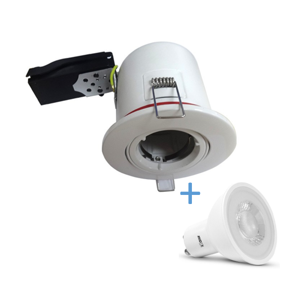 Vision EL - Kit spot encastré BBC Orientable blanc 7W - 4000K dimmable 7719 + 100561