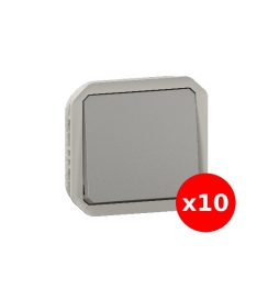 Legrand Plexo - LOT de 10 interrupteurs ou Va-et-Vient - composable - étanche 10A - 250V - IP55/IK08 - Réf : 069511Lx10