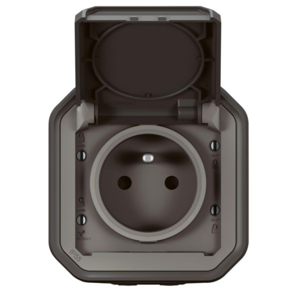 Legrand - LOT de 10 prises de courant 2P+T 16A étanche Plexo Saillie - IP55/IK08 - 250V - Anthr - Réf : 069791Lx10